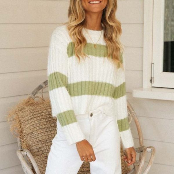 Wave Pattern Knit Sweater
