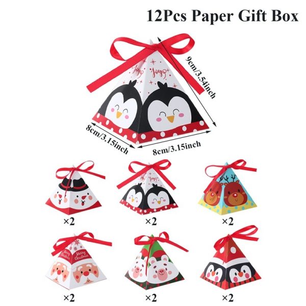 Christmas Triangle Candy Boxes – Santa & Snowman Treat Boxes