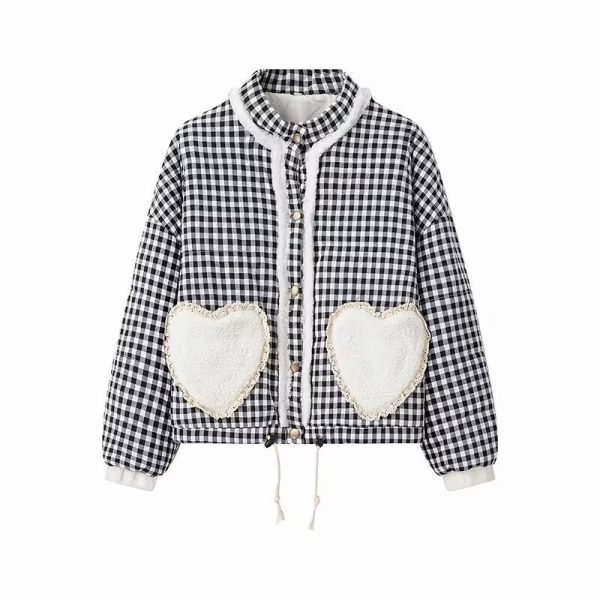 Plaid Cotton-Padded Coat