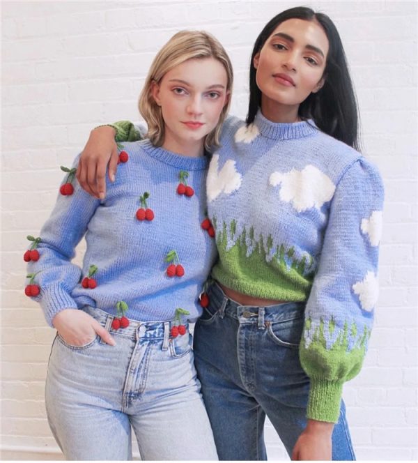 Hand-Crocheted Cherry Sweater