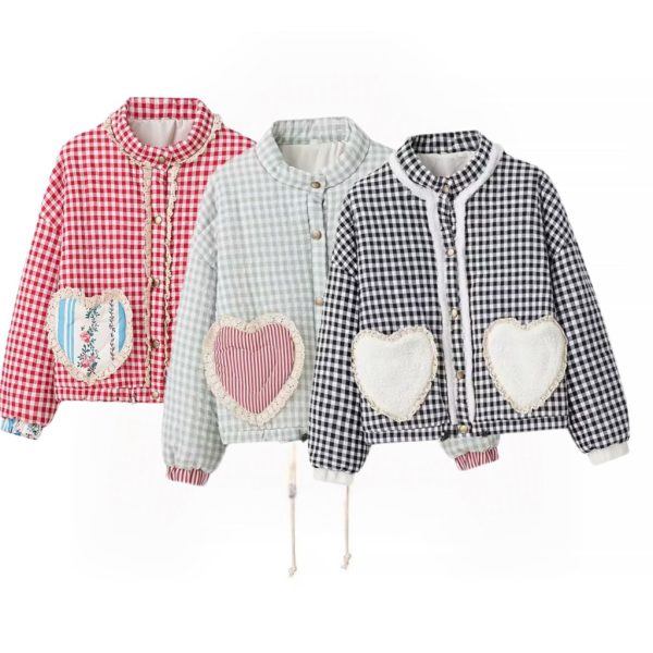 Plaid Cotton-Padded Coat
