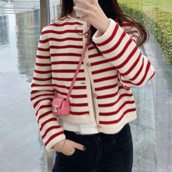 Striped Knit Cardigan