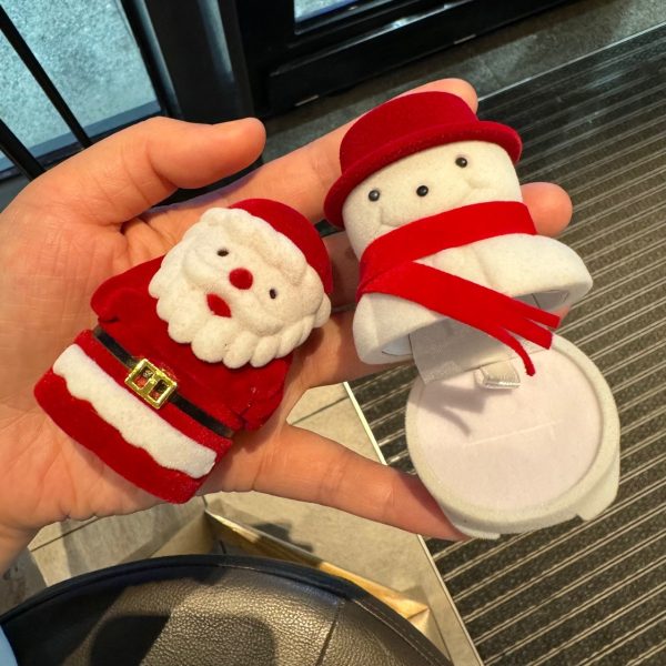 Christmas Ring Box – Santa & Snowman Jewellery Box