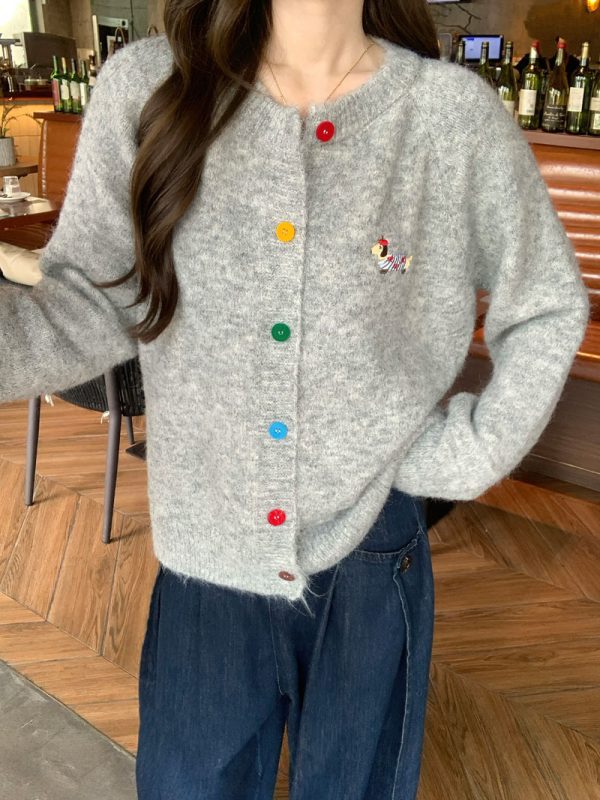 Embroidered Knit Cardigan
