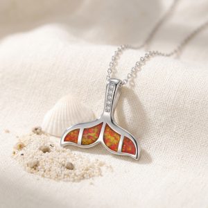 Whale Tail Opal Pendant