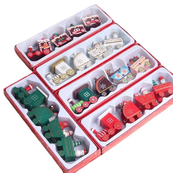Wooden Christmas Train Ornament