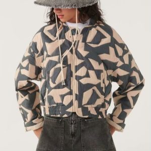 Geometric Print Padded Jacket