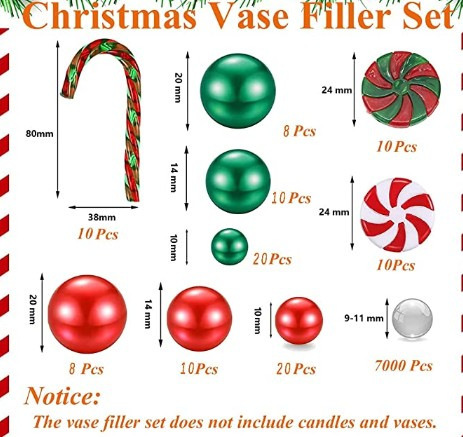 Christmas Vase Filler Set – Festive Hydrogel Decor