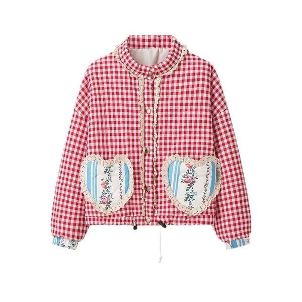 Plaid Cotton-Padded Coat