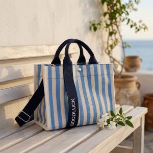 Hand-held Diagonal Small Bag, Ins Bag, Stripe, One-shoulder Canvas Bag, Female Bag