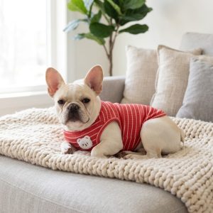 Striped Waffle Dog Vest