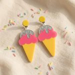 Playful Acrylic Drop Earrings – Ice Cream or Banana