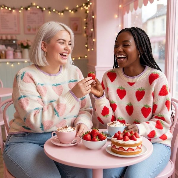 Strawberry Jacquard Pullover