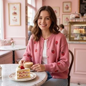 Strawberry pink cardigan