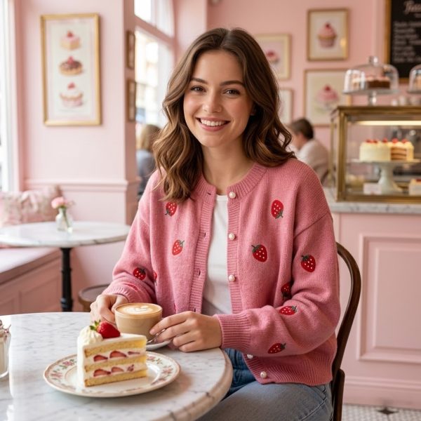 Strawberry pink cardigan