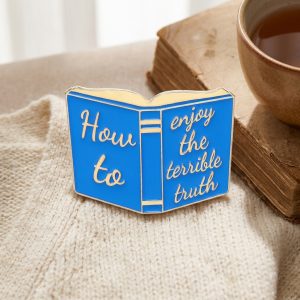 Book & Letter Charm Brooch