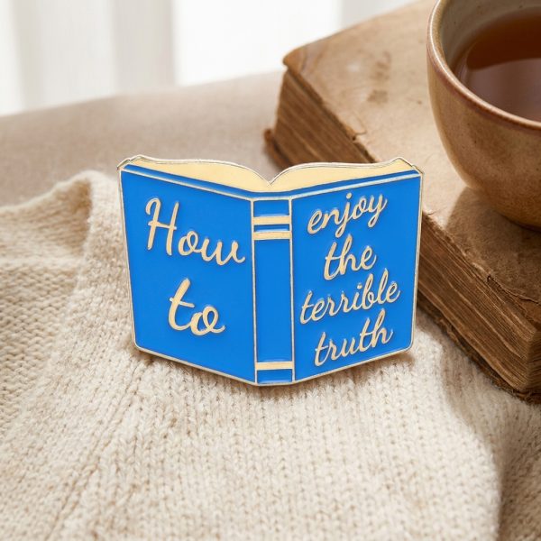 Book & Letter Charm Brooch