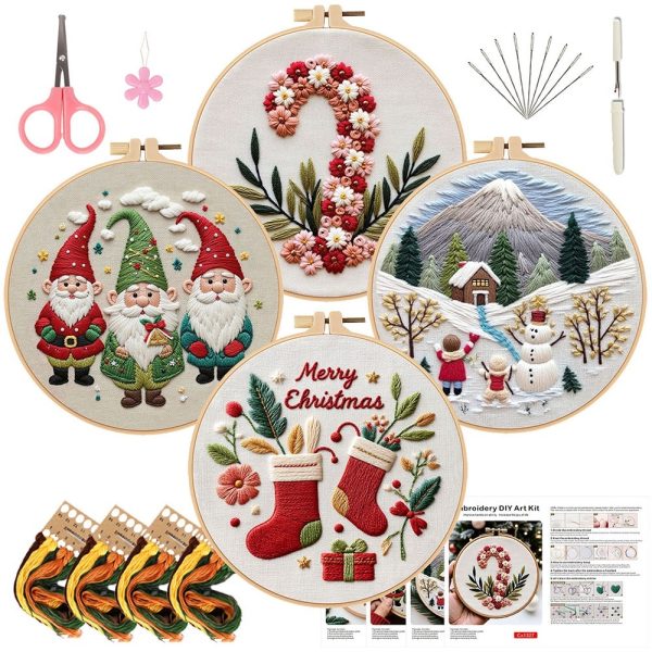 Christmas Embroidery Kit – DIY Cross Stitch Craft Set