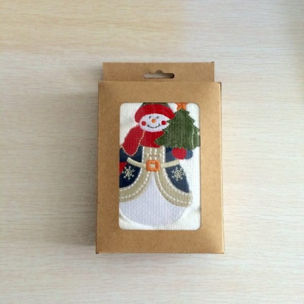 Christmas Embroidered Tea Towel – Cotton