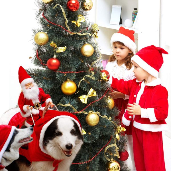 Christmas Dog Jumper – Santa Riding Reindeer Knit