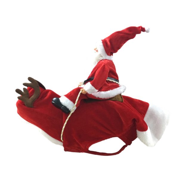 Christmas Dog Jumper – Santa Riding Reindeer Knit