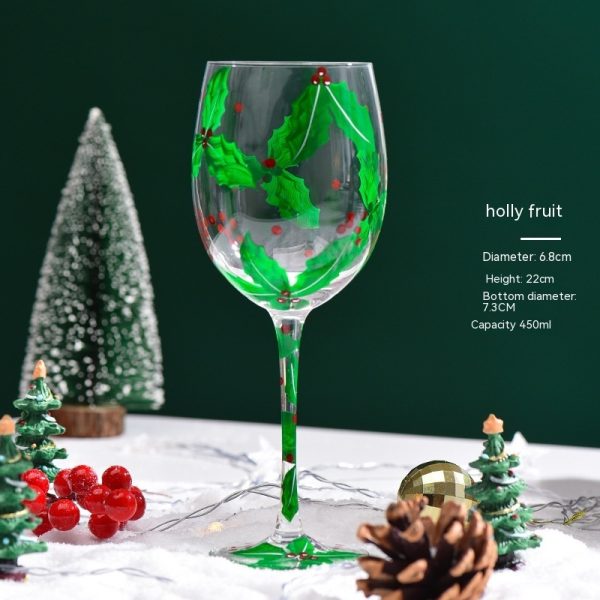 Christmas Wine Glass – Festive Painted Goblet