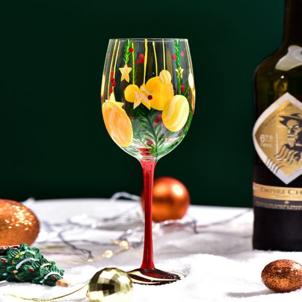 Christmas Wine Glass – Festive Painted Goblet