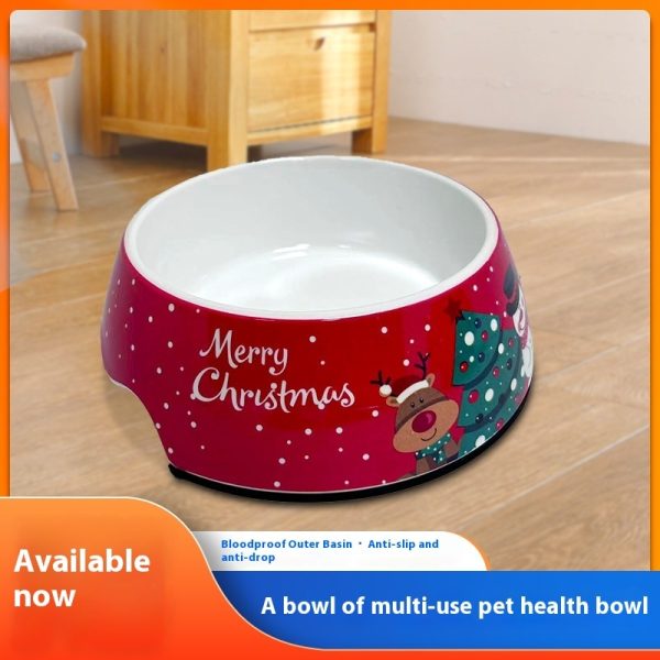 Christmas Dog Bowl – Stainless Steel Pet Bowl with Melamine Holder