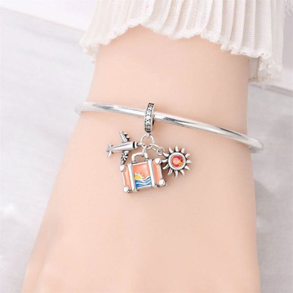 Travel Charm Bead – Suitcase, Plane & Camera Pendant
