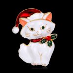 Christmas Cat Brooch – Enamel Pin
