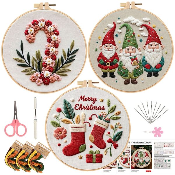 Christmas Embroidery Kit – DIY Cross Stitch Craft Set