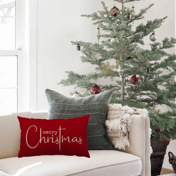 Christmas Cushion Cover – Gnome & Buffalo Check, 30 x 50 cm