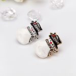 Christmas Snowman Brooch – Gold or Silver