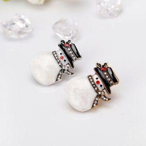 Christmas Snowman Brooch – Gold or Silver