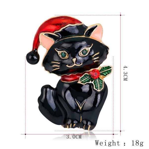 Christmas Cat Brooch – Enamel Pin