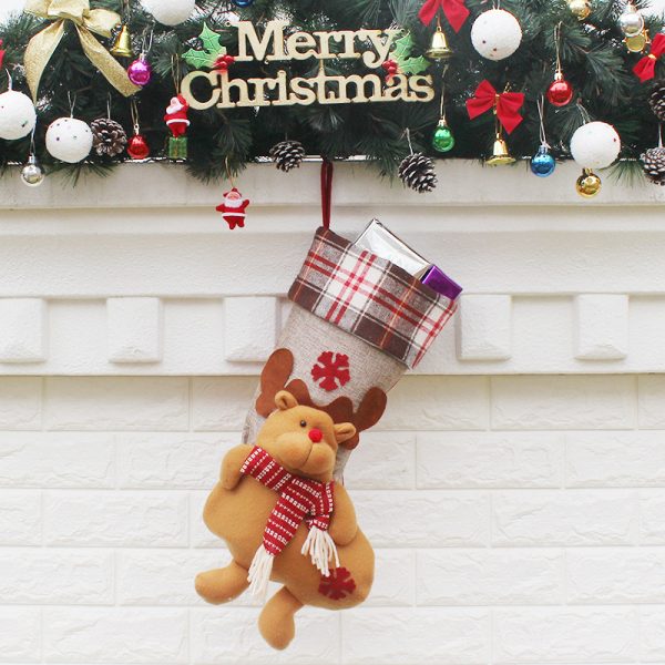 Christmas Stocking Gift Bag – Santa, Snowman & Elk