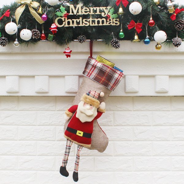 Christmas Stocking Gift Bag – Santa, Snowman & Elk