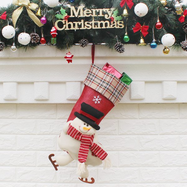 Christmas Stocking Gift Bag – Santa, Snowman & Elk