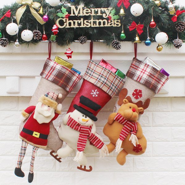 Christmas Stocking Gift Bag – Santa, Snowman & Elk