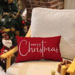 Christmas Cushion Cover – Gnome & Buffalo Check, 30 x 50 cm