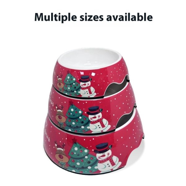 Christmas Dog Bowl – Stainless Steel Pet Bowl with Melamine Holder