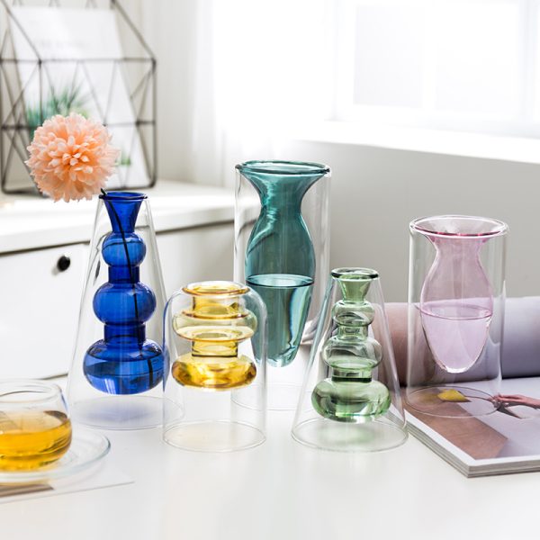 Coloured Glass Vase – European Style