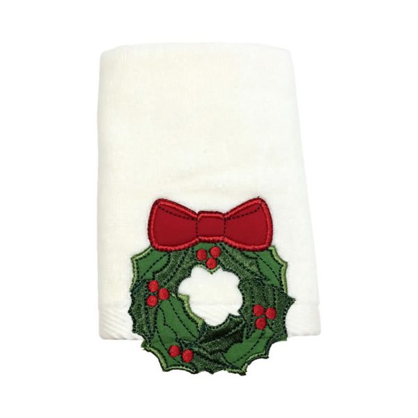 Christmas Embroidered Tea Towel – Cotton