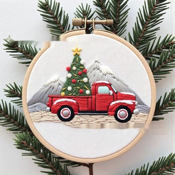 Christmas Embroidery Kit – DIY Cross Stitch Craft Set