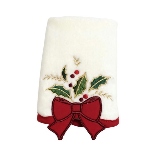 Christmas Embroidered Tea Towel – Cotton