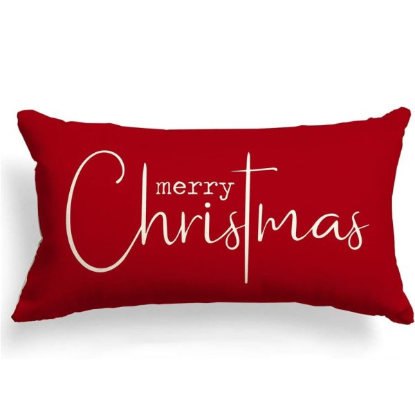 Christmas Cushion Cover – Gnome & Buffalo Check, 30 x 50 cm