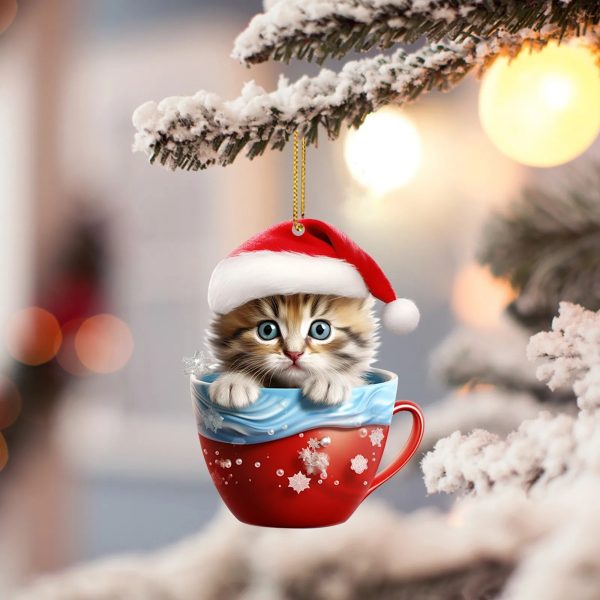 Acrylic Christmas Tree Ornament – Cartoon Hanging Decoration