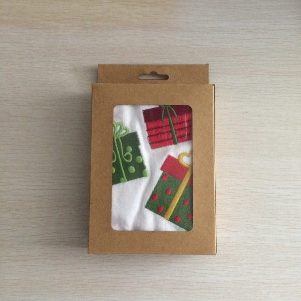 Christmas Embroidered Tea Towel – Cotton