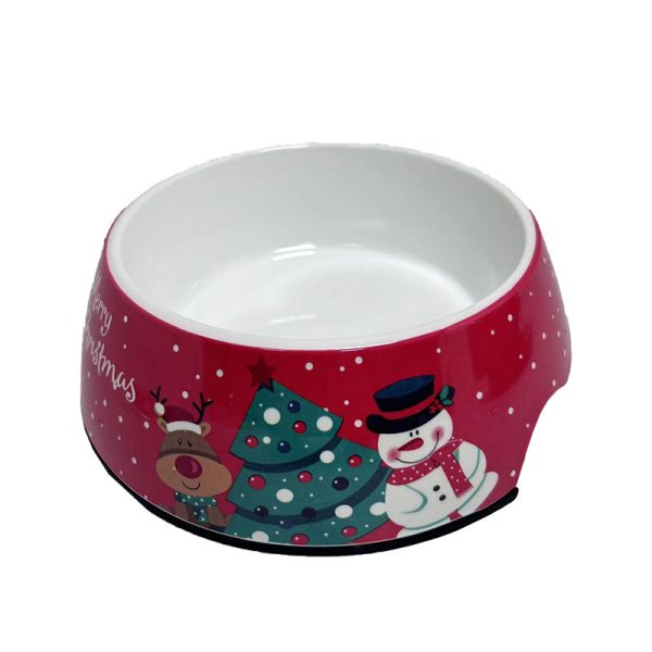 Christmas Dog Bowl – Stainless Steel Pet Bowl with Melamine Holder