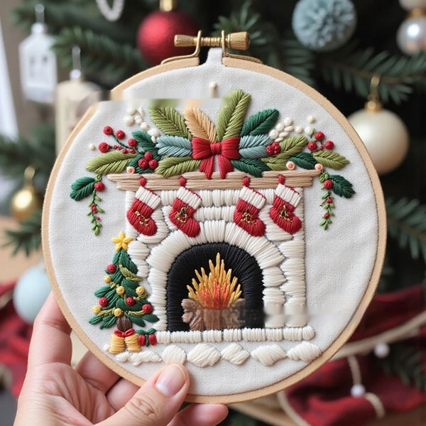 Christmas Embroidery Kit – DIY Cross Stitch Craft Set